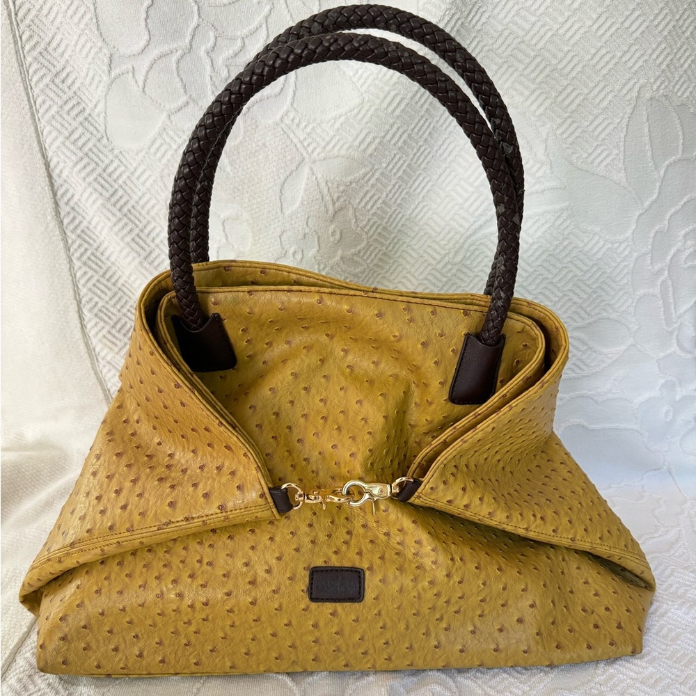 Large Faux Ostrich Tote Bag